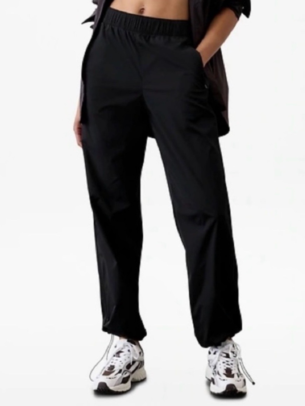 Athleta Women's Rise Pant Elastic-Waist Track Pants with Zip Side Pockets-
